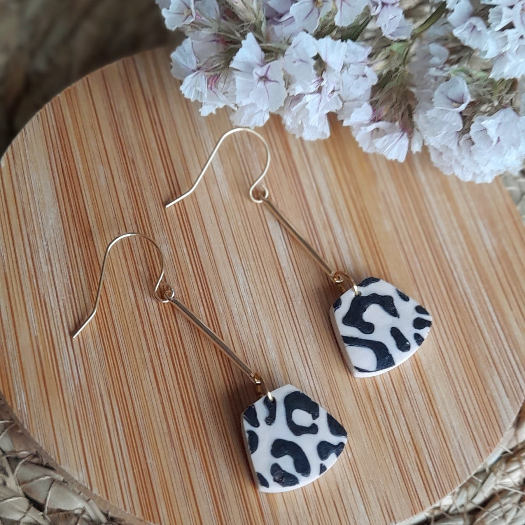 Leopard Print Statement Earrings Oak Jazmin