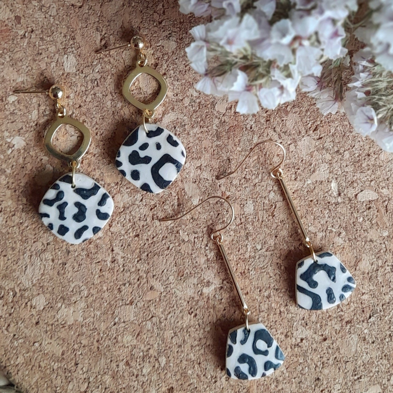 Leopard Print Statement Earrings Oak Jazmin